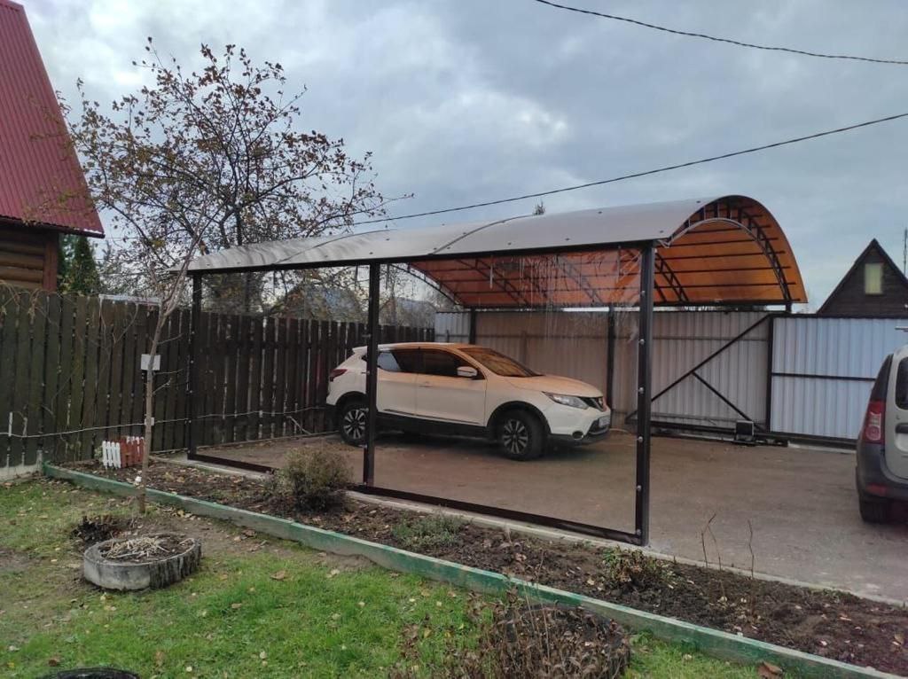 Прозрачные шторы ПВХ для навеса под автомобиль в Полотняном Заводе